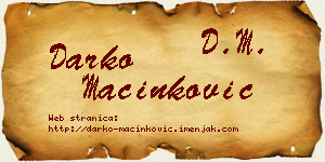 Darko Mačinković vizit kartica